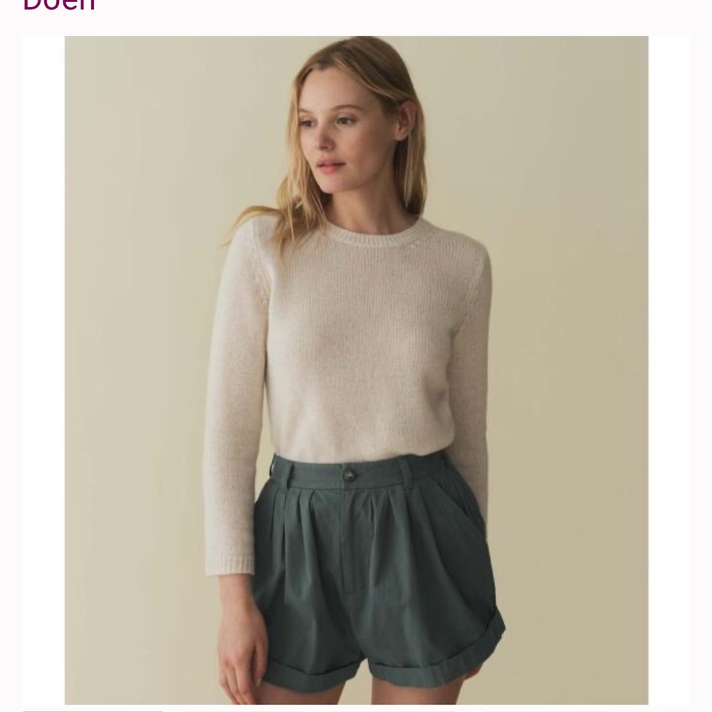 NWT Doen Gidea Cashmere Sweater Dogwood/ Cream Size XS